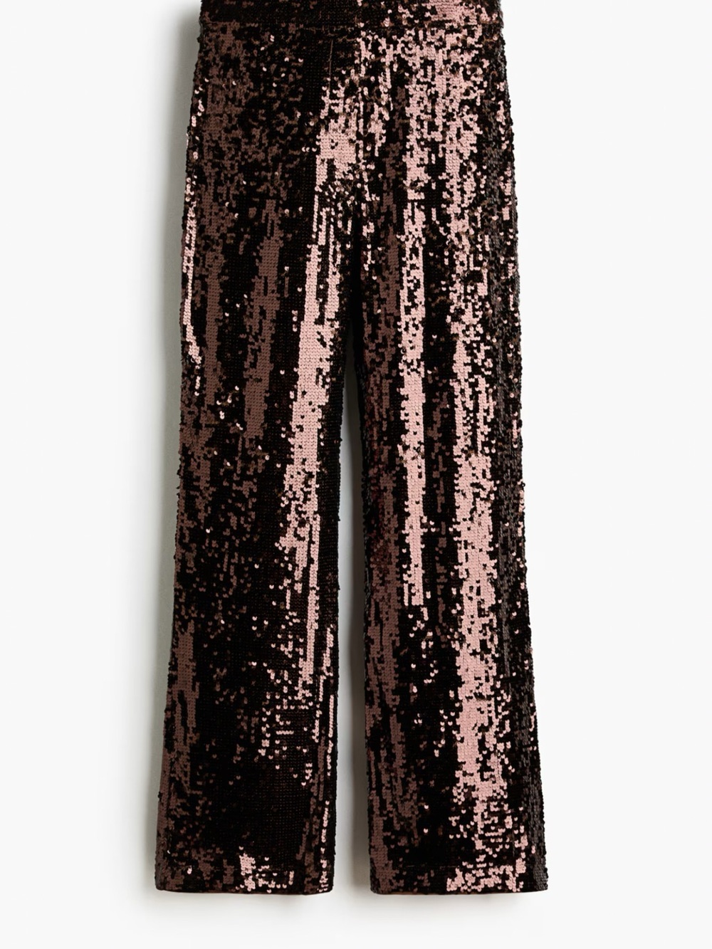 H&M Sequin Wide-Leg Pants - Rose Gold